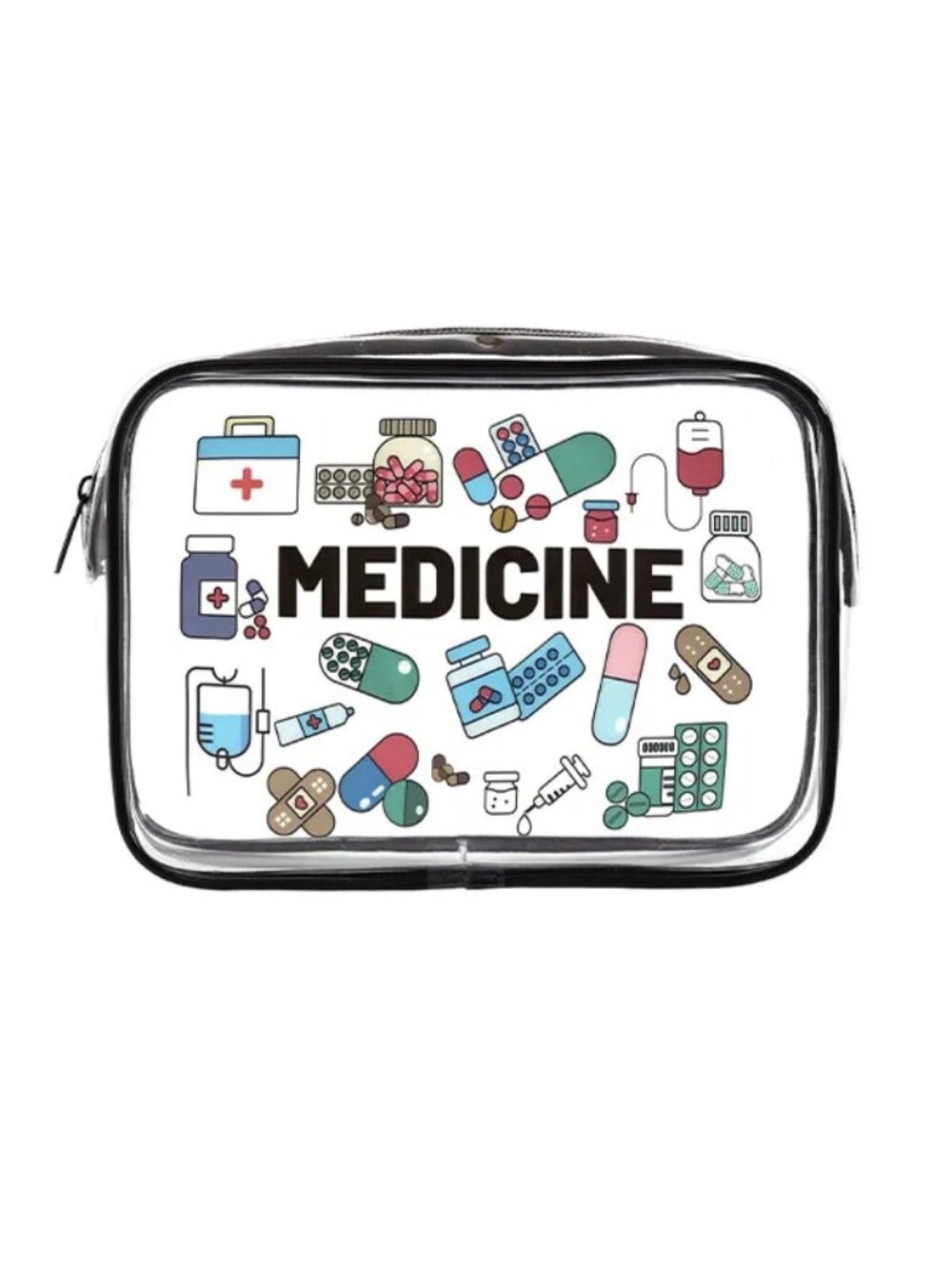 2/$30 NWT Clear Medicine Pouch Makeup Cosmetic Travel Bag Organizer Waterproof